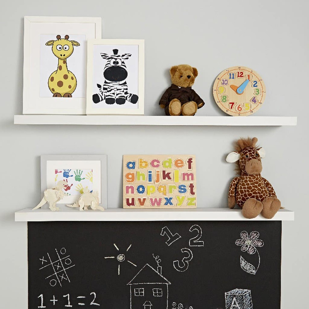 Polita GOODHOME Cusko, melamina, 118 x 23.5 x 3.8 cm, alb