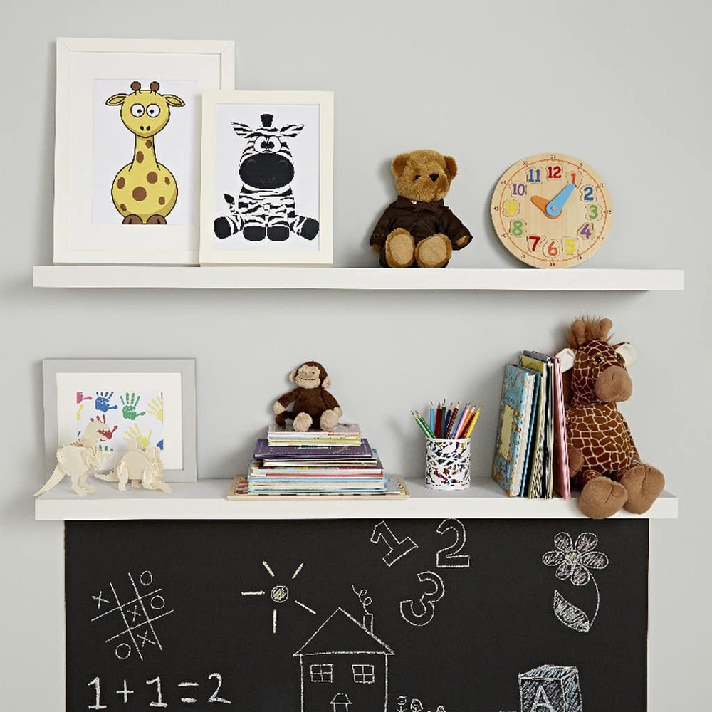 Polita GOODHOME Cusko, melamina, 118 x 23.5 x 3.8 cm, alb