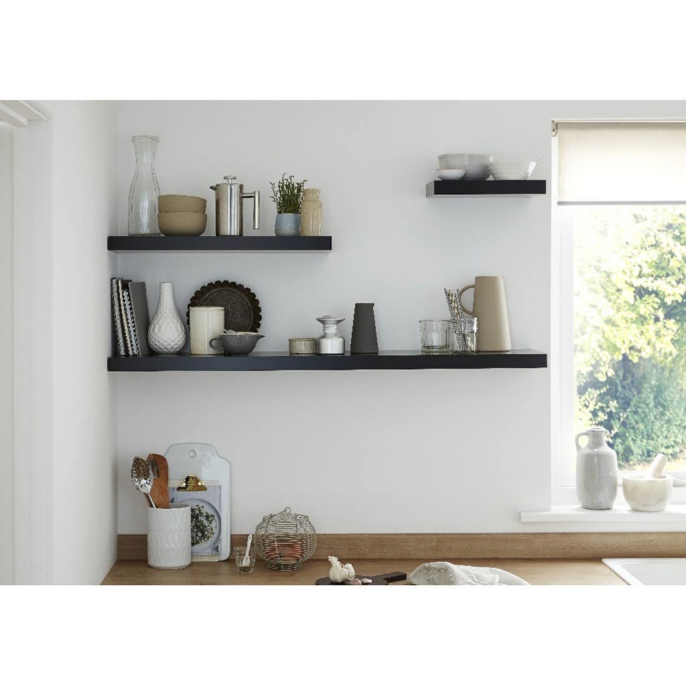 Polita GOODHOME Cusko, melamina, 118 x 23.5 x 3.8 cm, negru