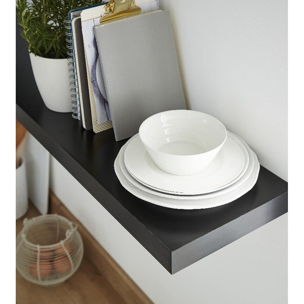 Polita GOODHOME Cusko, melamina, 118 x 23.5 x 3.8 cm, negru