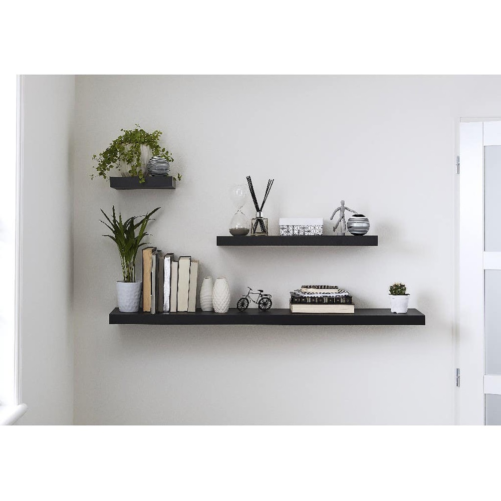 Polita GOODHOME Cusko, melamina, 30 x 23.5 x 3.8 cm, negru