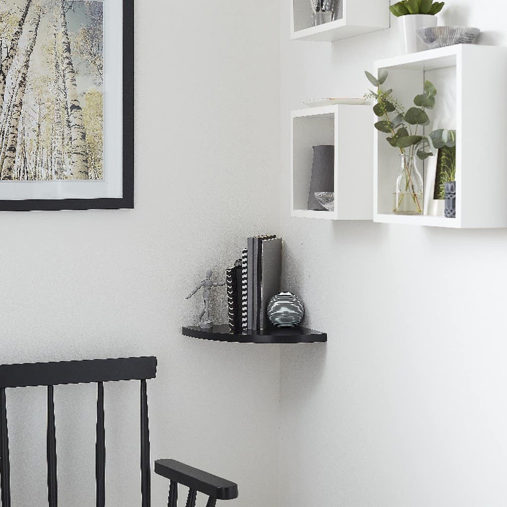 Polita GOODHOME Rigga, melamina, 25 x 25 x 2 cm, negru