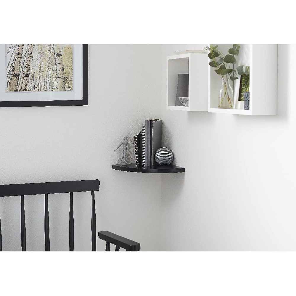 Polita GOODHOME Rigga, melamina, 25 x 25 x 2 cm, negru