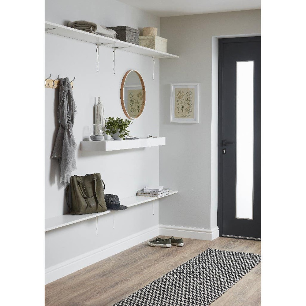 Polita GOODHOME Rigga, melamina, 118 x 19 x 1.8 cm, alb