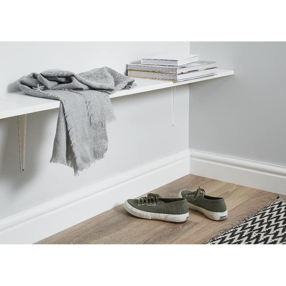 Polita GOODHOME Rigga, melamina, 118 x 19 x 1.8 cm, alb