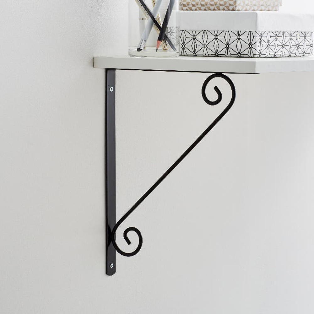 Suport raft GOODHOME Antik, otel, 20 x 2 x 15 cm, negru