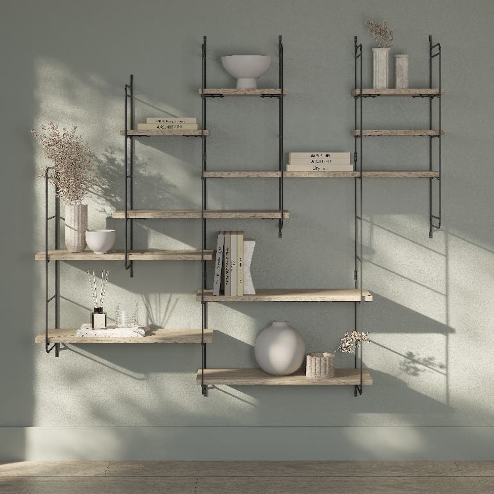 Polita GOODHOME Rigga, melamina, 118 x 19 x 1.8 cm, stejar