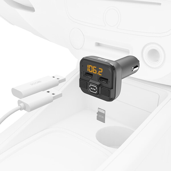 Modulator FM HAMA 14164, Bluetooth, MicroSD, USB, negru