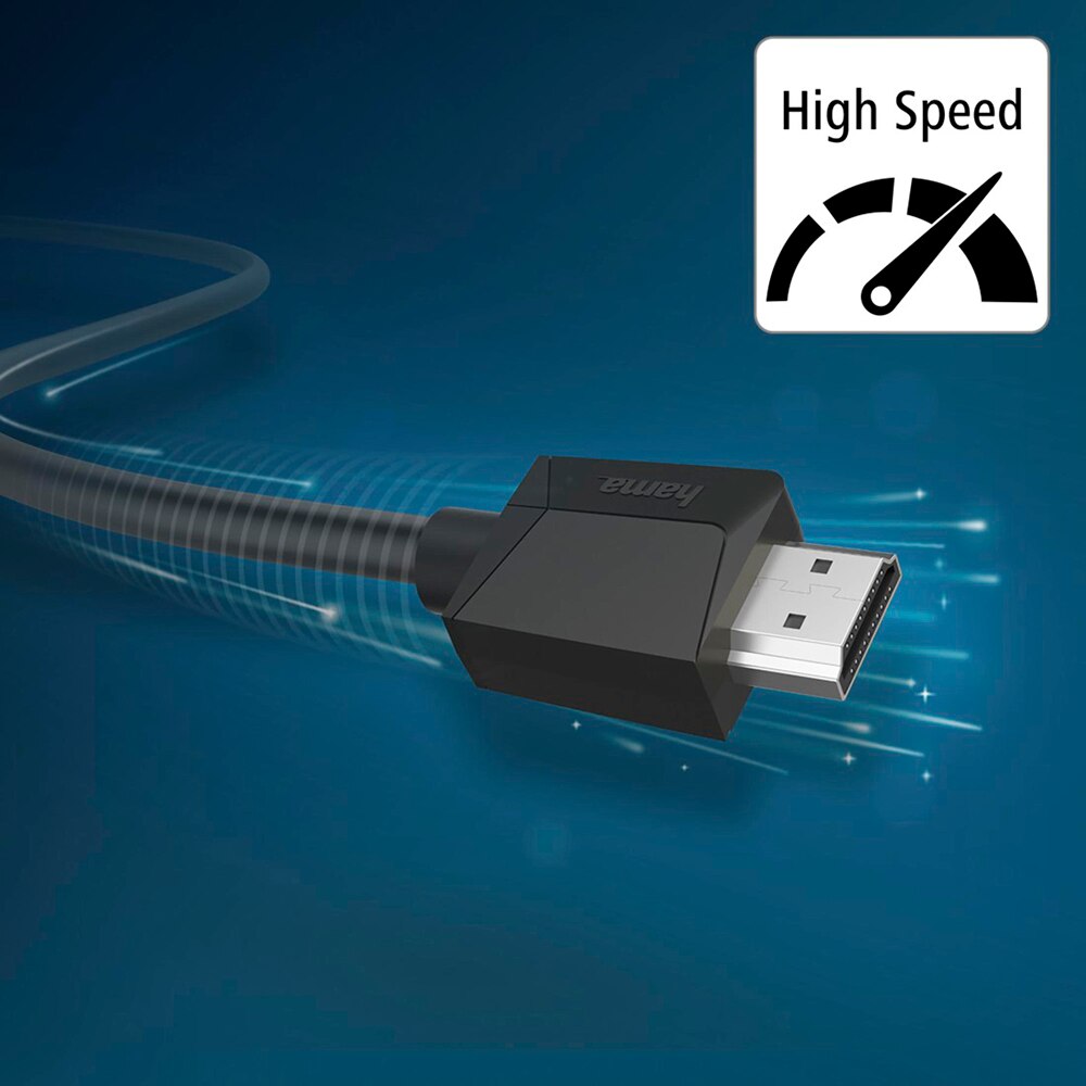 Cablu HDMI Ethernet HAMA 205006, 3m, 4K HDR, negru