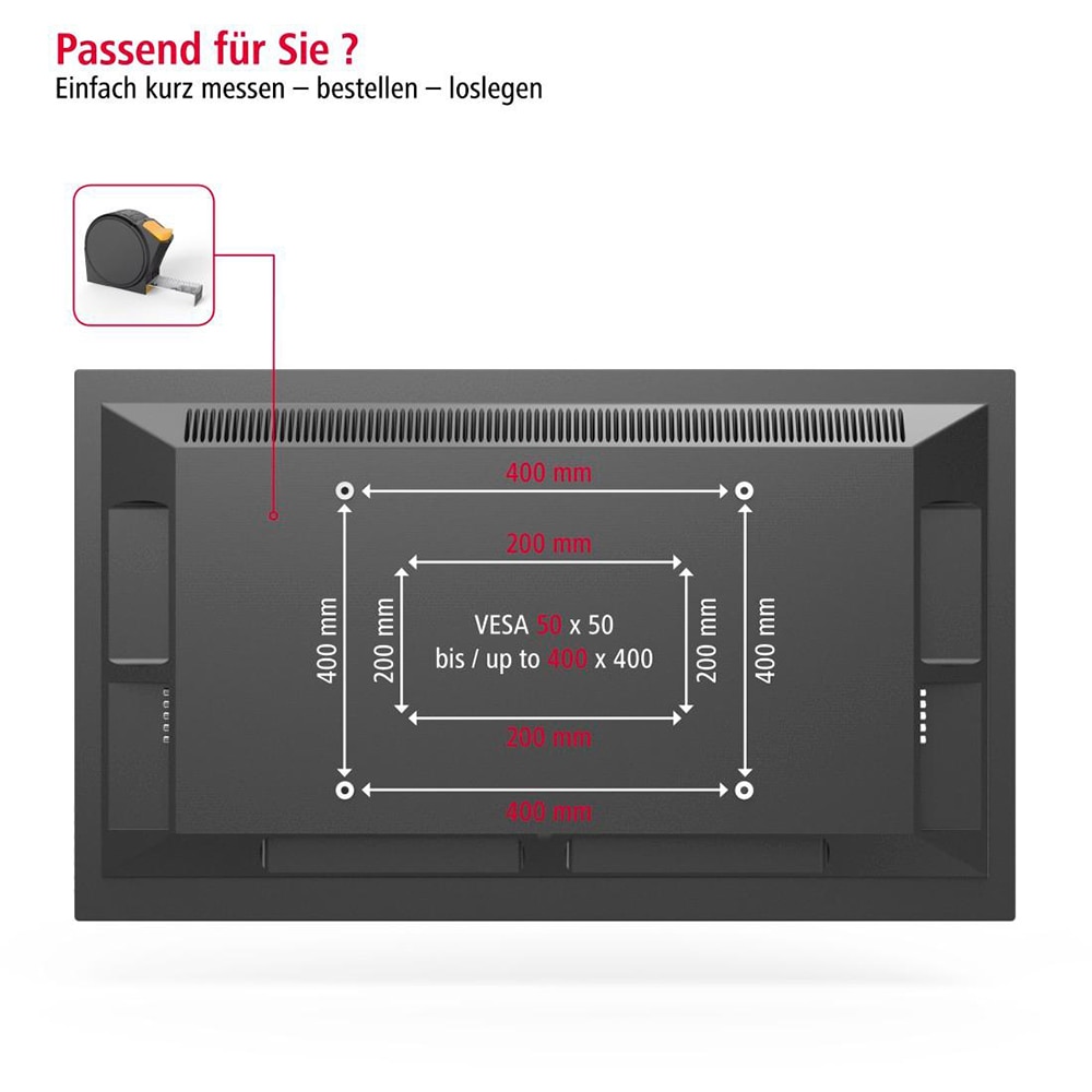 Suport TV perete HAMA 220808, reglabil, 32-75", 40kg, negru