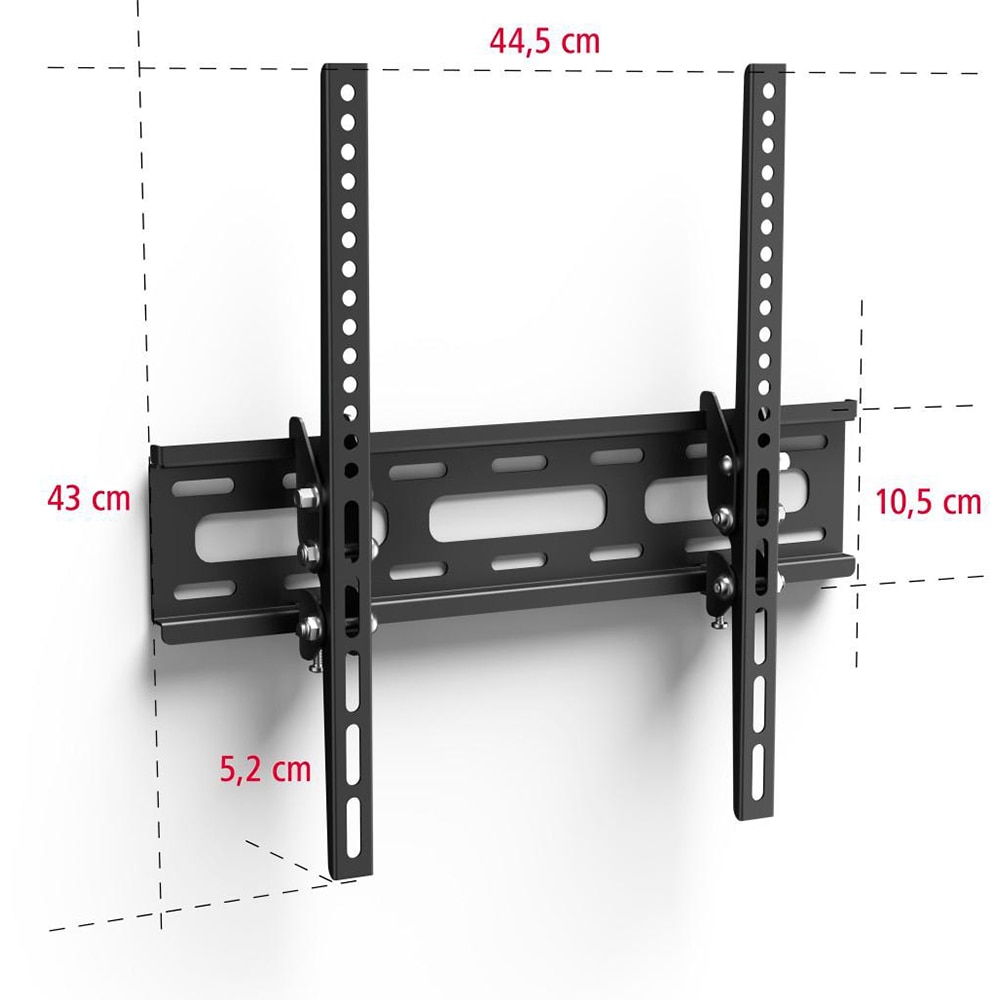 Suport TV perete HAMA 220808, reglabil, 32-75", 40kg, negru