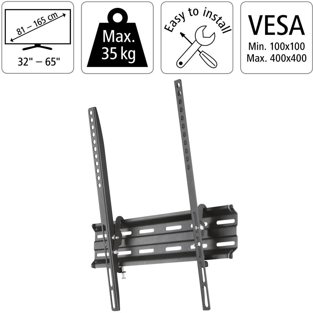 Suport TV perete HAMA 220810, reglabil, 32-65", 35kg, negru