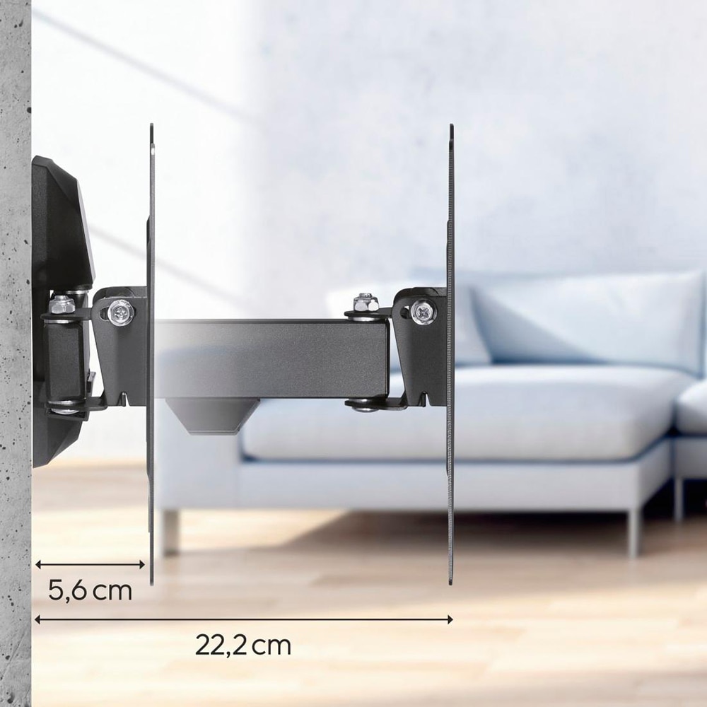 Suport TV perete HAMA 220821, reglabil, 19-48", 20kg, negru