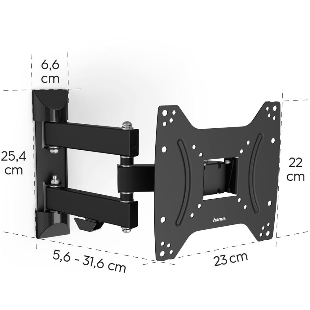 Suport TV perete HAMA 220822, Mobil, 19-48", 20kg, negru