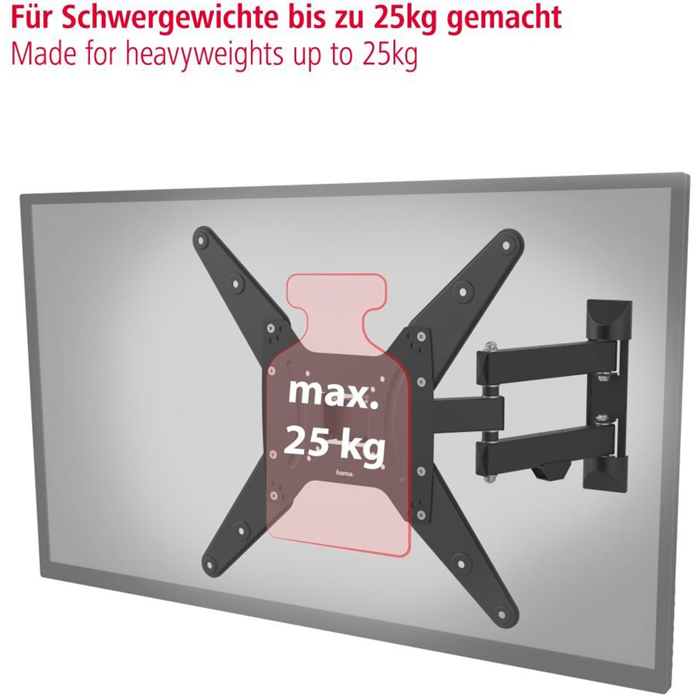 Suport TV perete HAMA 220824, Mobil, 32-65", 25kg, negru