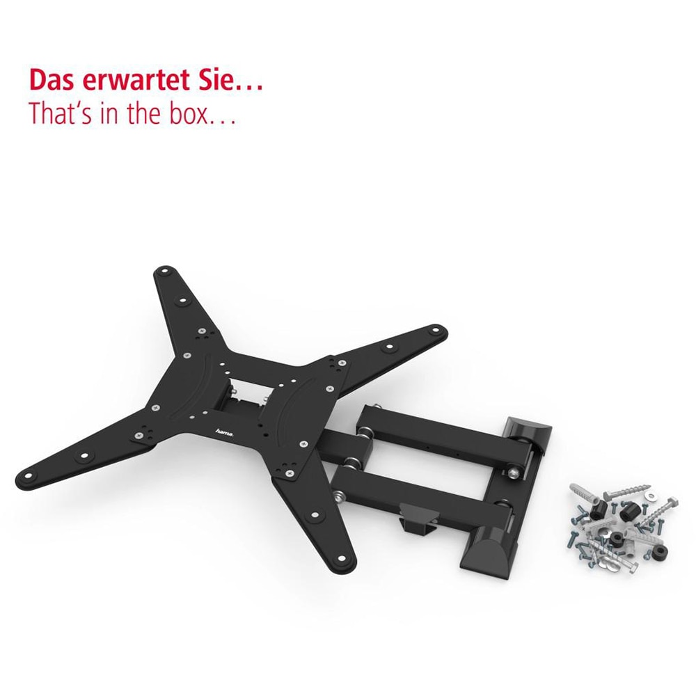 Suport TV perete HAMA 220824, Mobil, 32-65", 25kg, negru