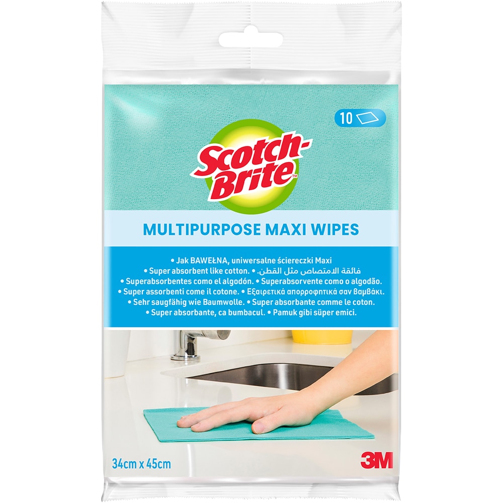 Laveta uscata SCOTCH-BRITE Maxi, multicolor, 10 bucati