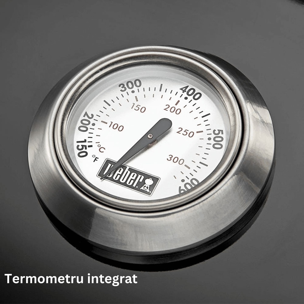 Gratar carbune WEBER Kettle Original, 57 cm, 1 suprafata, 2 roti, negru