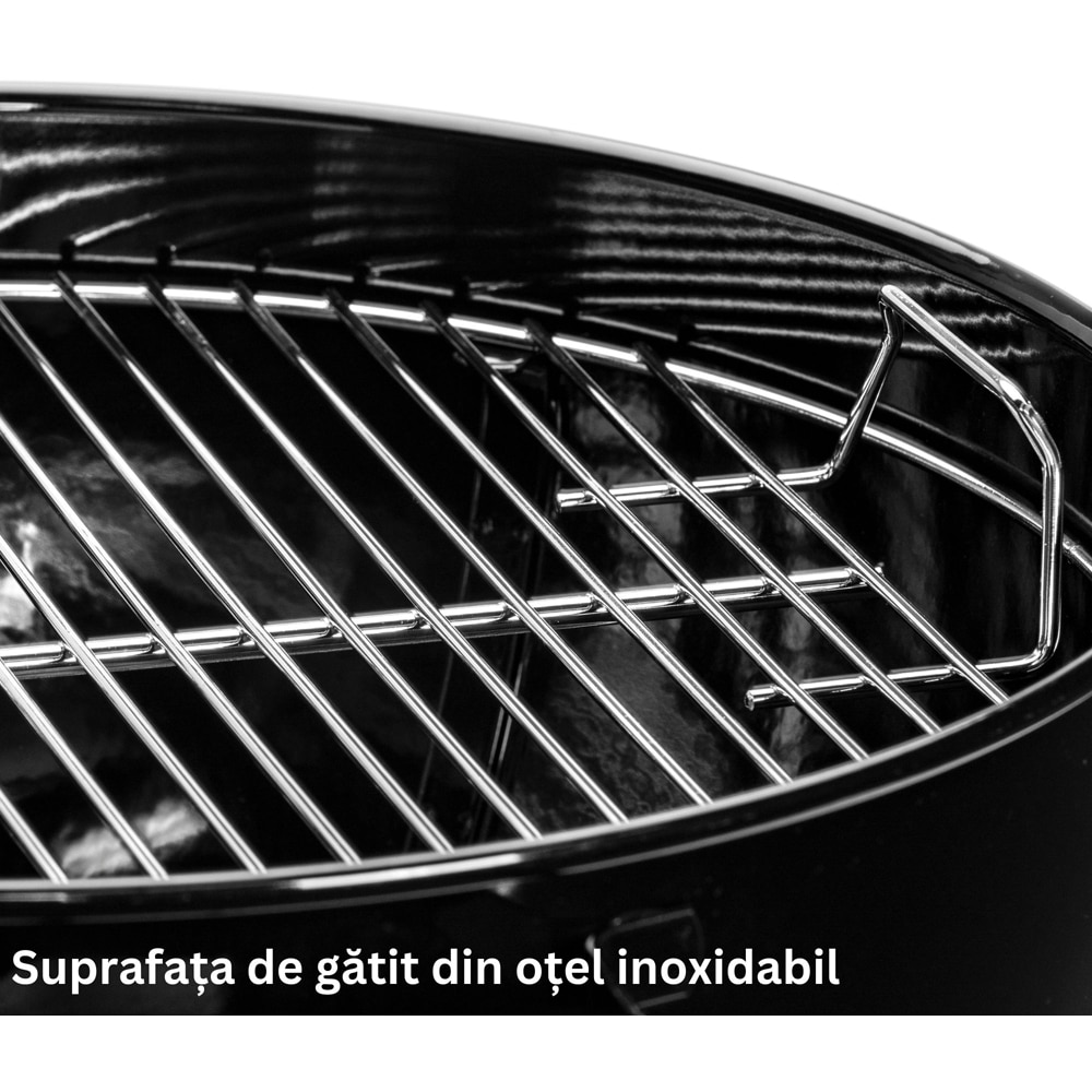 Gratar carbune WEBER Kettle Original, 57 cm, 1 suprafata, 2 roti, negru