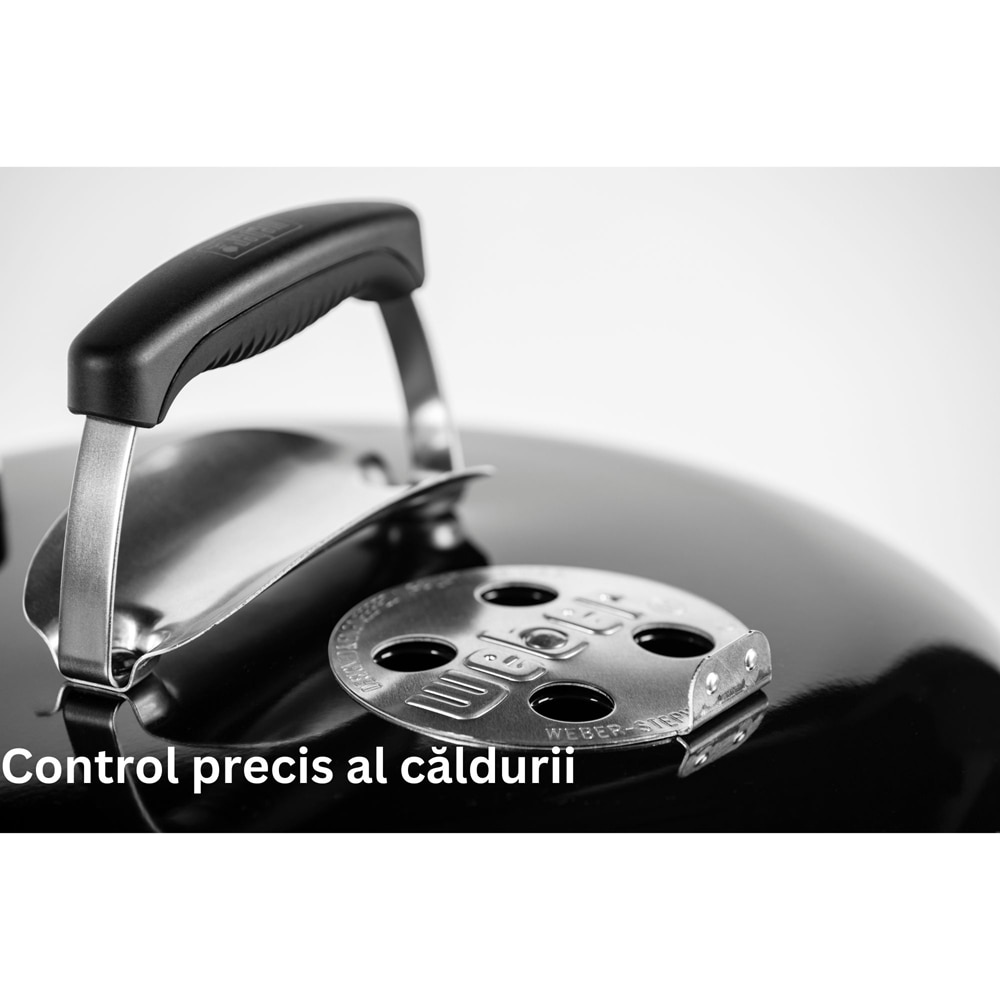 Gratar carbune WEBER Kettle Original, 47cm,1 suprafata, 2 role, negru