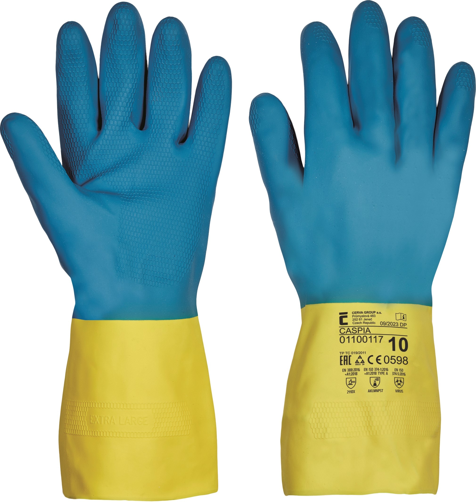 Manusi latex neopren, marimea 10, Caspia