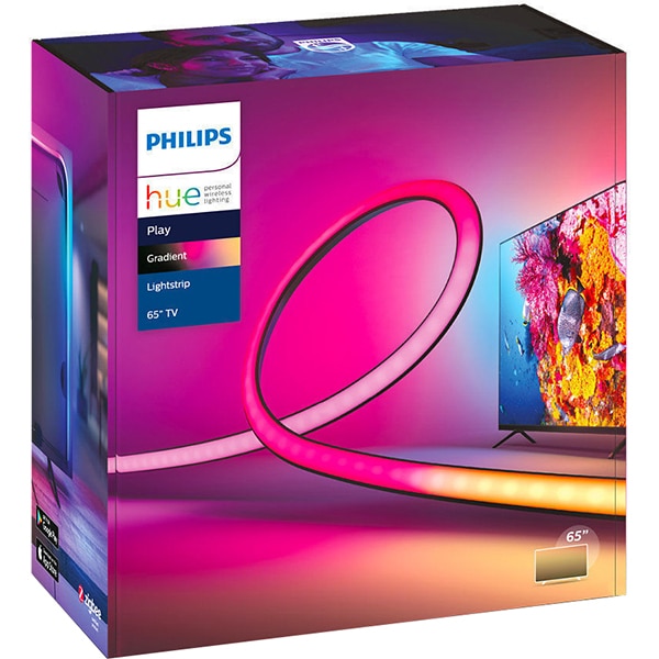 Banda LED Smart PHILIPS Hue 8718699784775, RGB, 20W, 1100lm, 2.54m