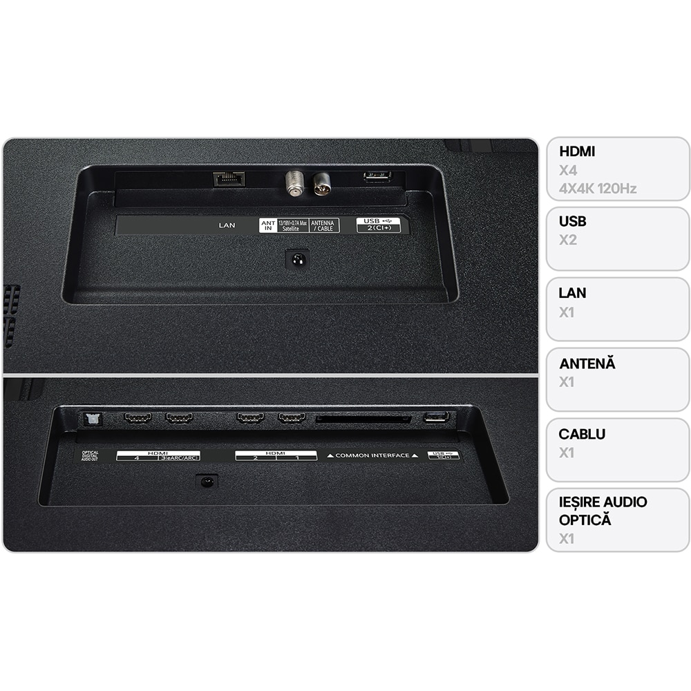 Televizor QNED Evo MiniLED Smart LG 85QNED93A6A, Ultra HD 4K, HDR, 214cm