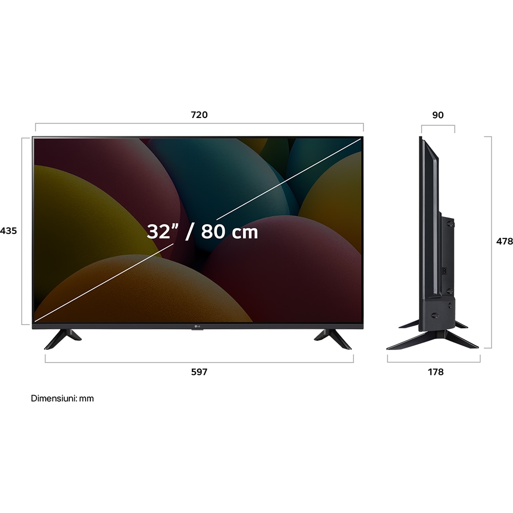 Televizor LED Smart LG 32LR60006LA, FullHD, HDR, 80cm