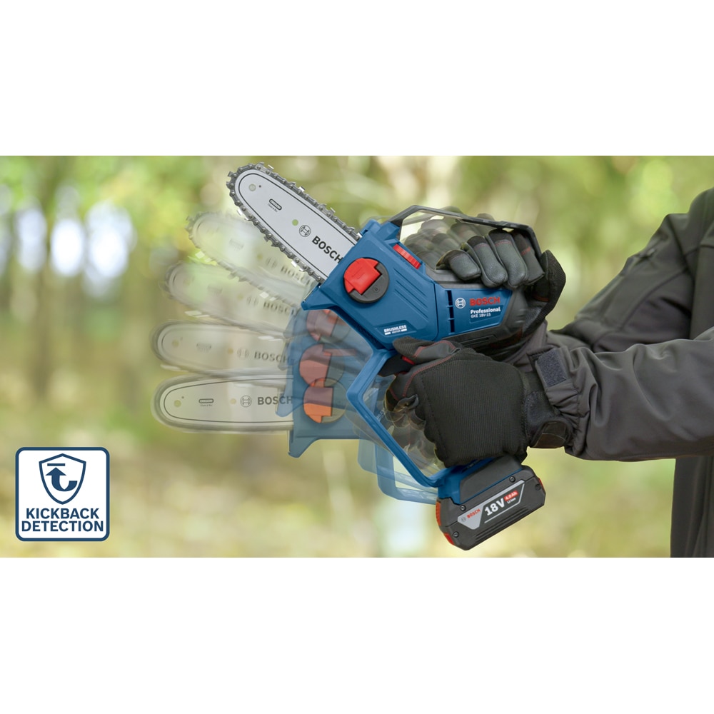 Mini fierastrau cu lant pe acumulator BOSCH PROFESSIONAL GKE 18V, lama 15 cm