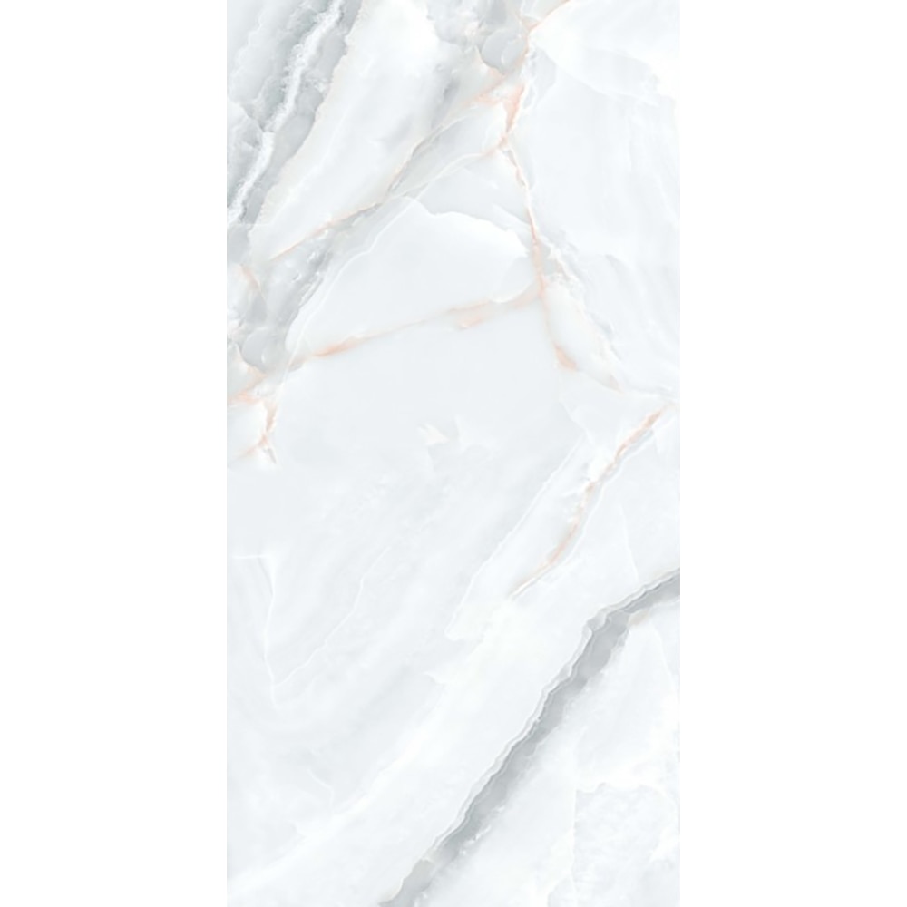 Gresie, interior/exterior Rembo Onyx Bianco, alb lucios, 60 x 120 cm, 9 mm, 1.44 m2/cutie