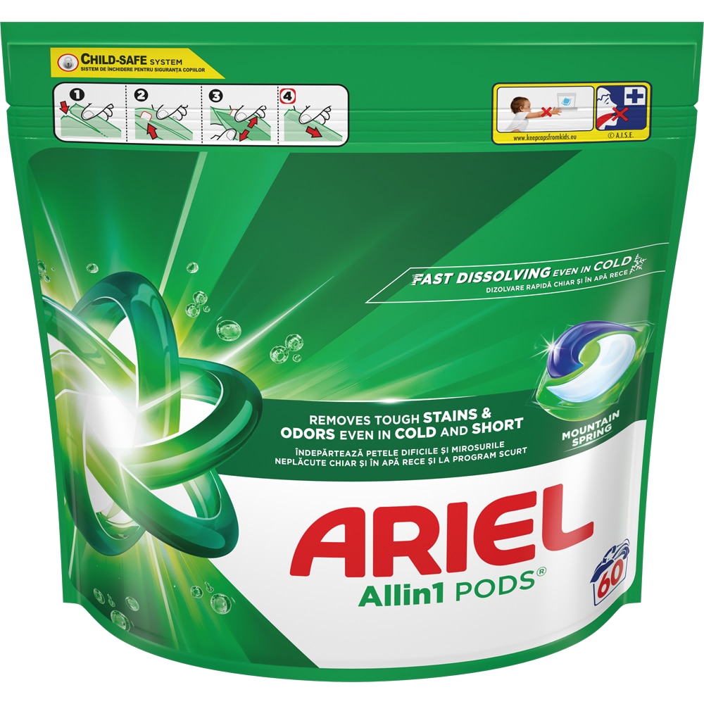 Detergent capsule ARIEL Allin1 PODS Mountain Spring, 60 spalari