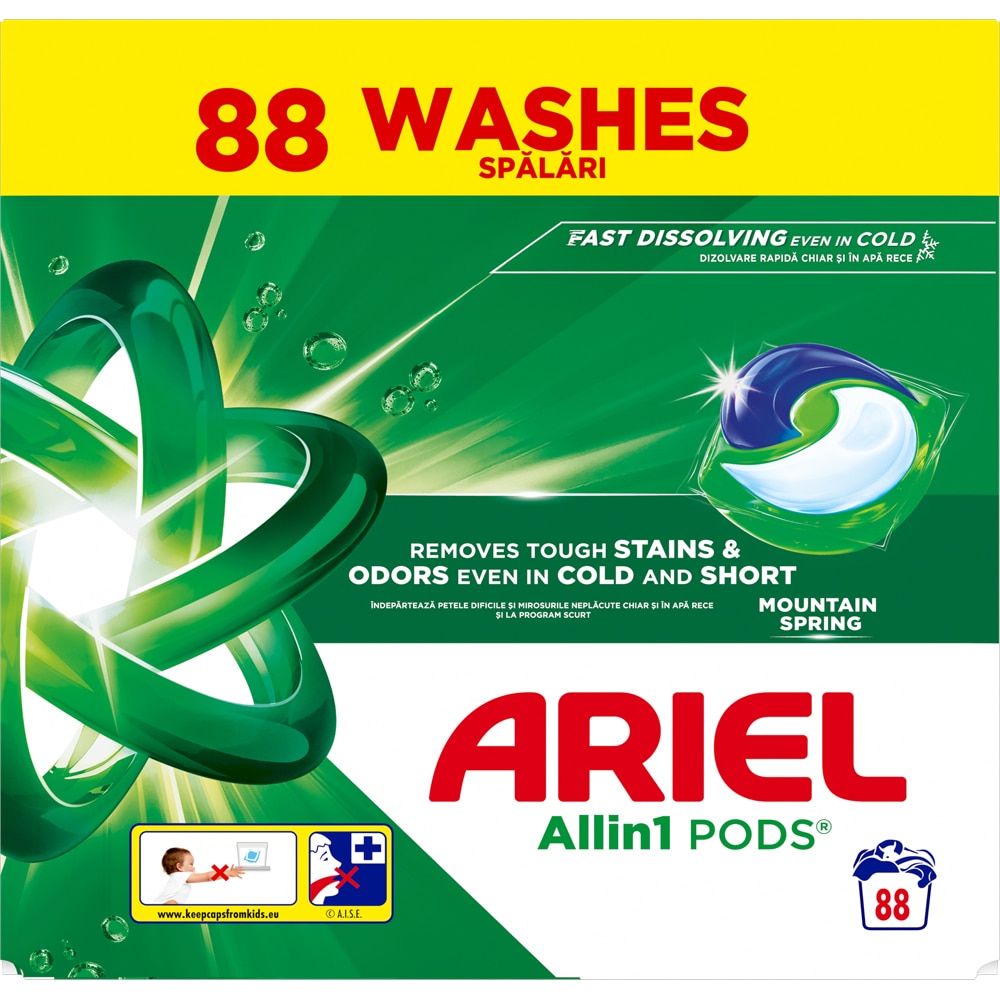 Detergent capsule ARIEL Allin1 PODS Mountain Spring, 88 spalari