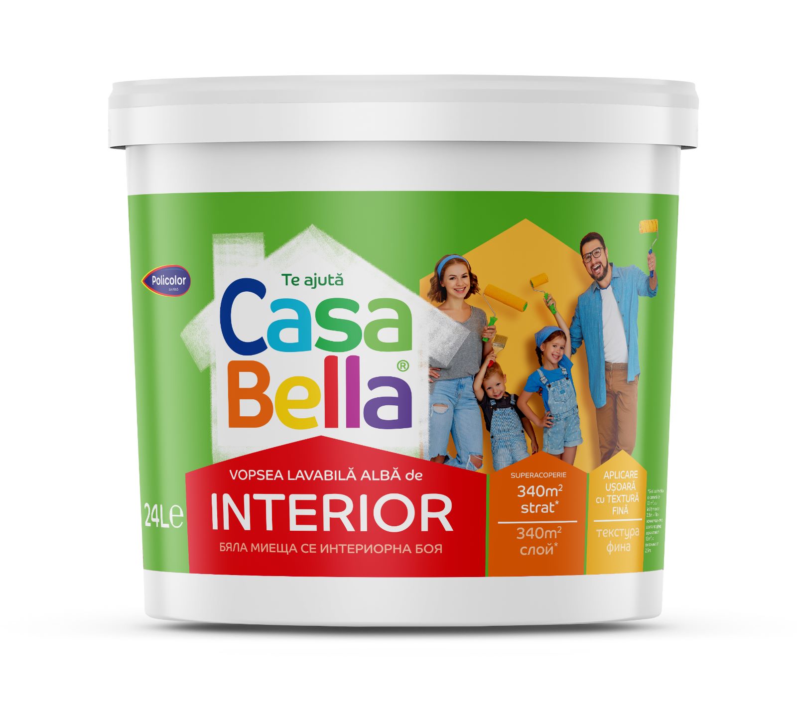 Vopsea lavabila, interior, 24 L + amorsa 5 L Casabella