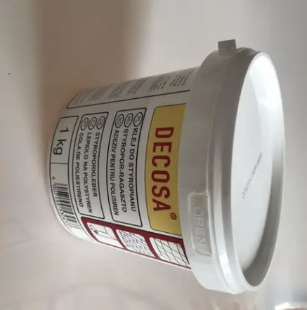 Adeziv pentru polistiren si termoizolatii, transparent, 1 kg  Decosa