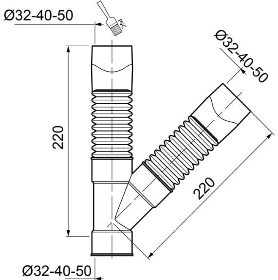 Racord universal Y WIRQUIN Magicoude 79011001, polipropilena, D 40 mm