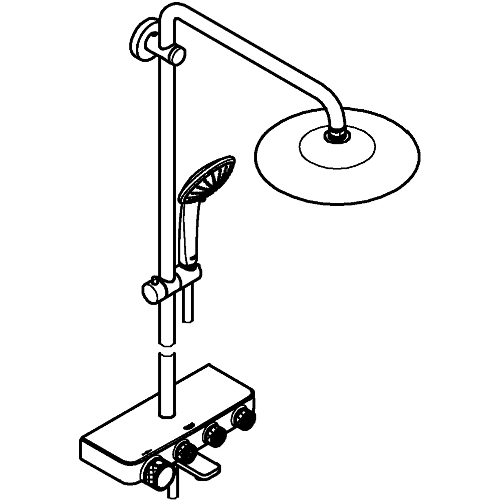 Sistem dus GROHE Euphoria SmartControl 260 26608000, termostat, 3 functii, crom