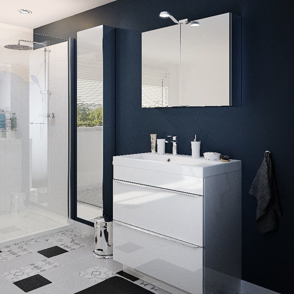 Masca lavoar GOODHOME Imandra, 80 x 45 x 82 cm, alb