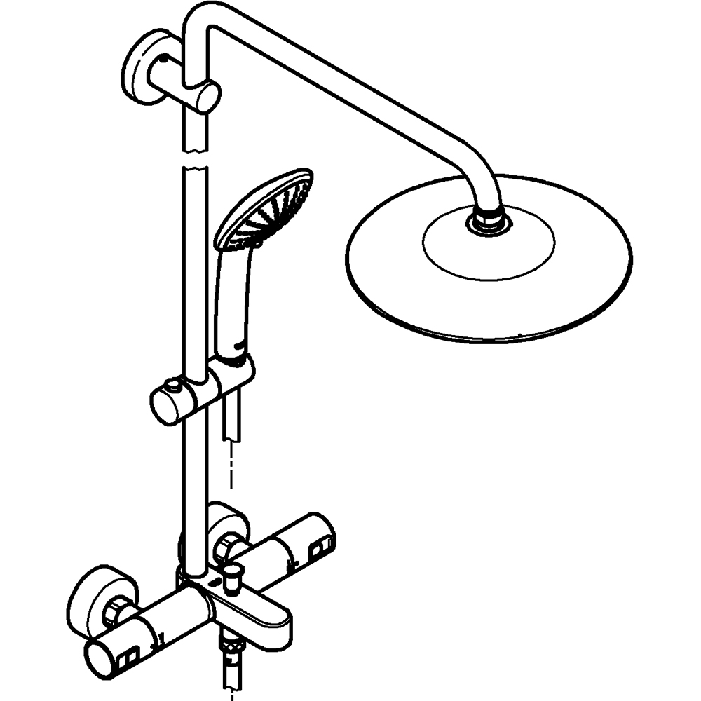 Sistem dus GROHE Vitalio Joy 27860001, termostat, 3 functii, crom