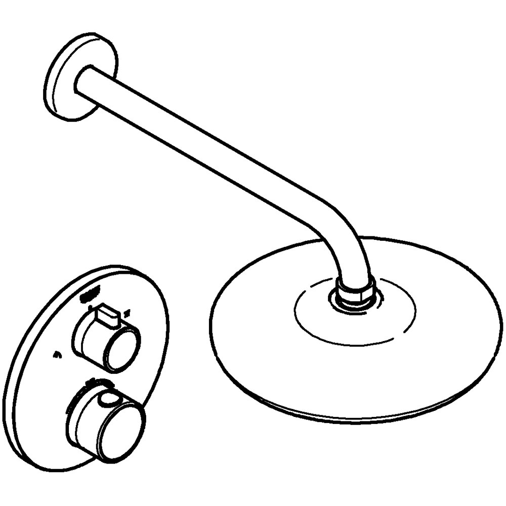 Sistem dus GROHE Grohtherm 210 34726000, termostat, 1 functie, crom