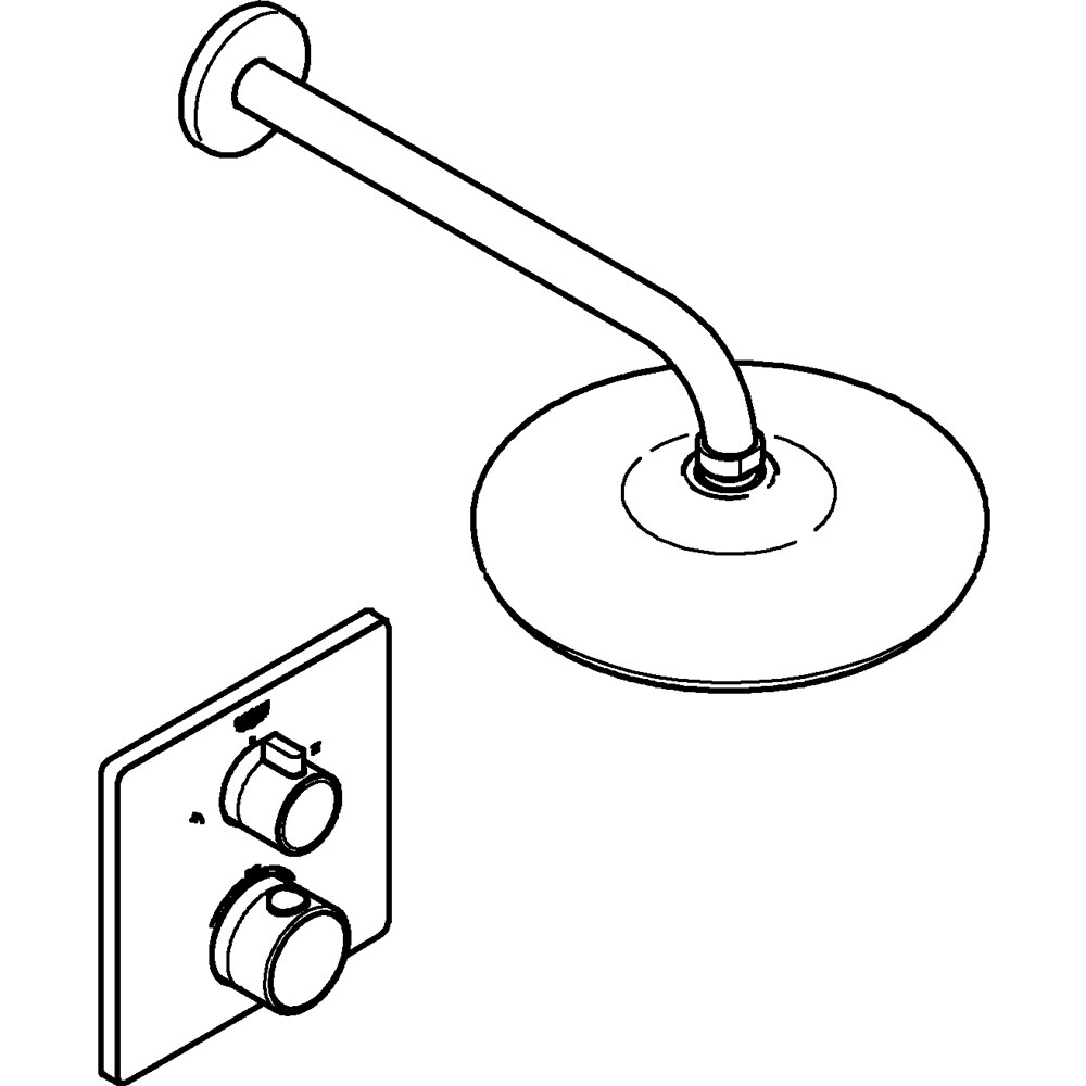 Sistem dus GROHE Grohtherm 210 34728000, termostat, 1 functie, crom