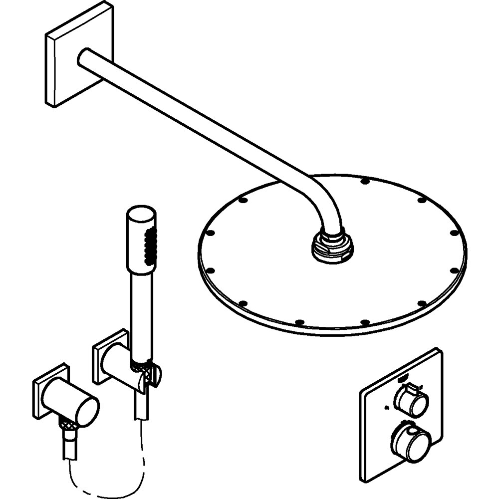Sistem dus GROHE Grohtherm Perfect 310 34730000, termostat, 1 functie, crom