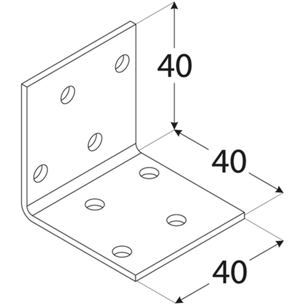Coltar perforat DMX, 40 x 40 x 40 x 2 mm, otel
