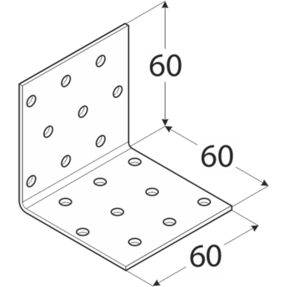 Coltar perforat DMX, 60 x 60 x 60 x 2 mm, otel