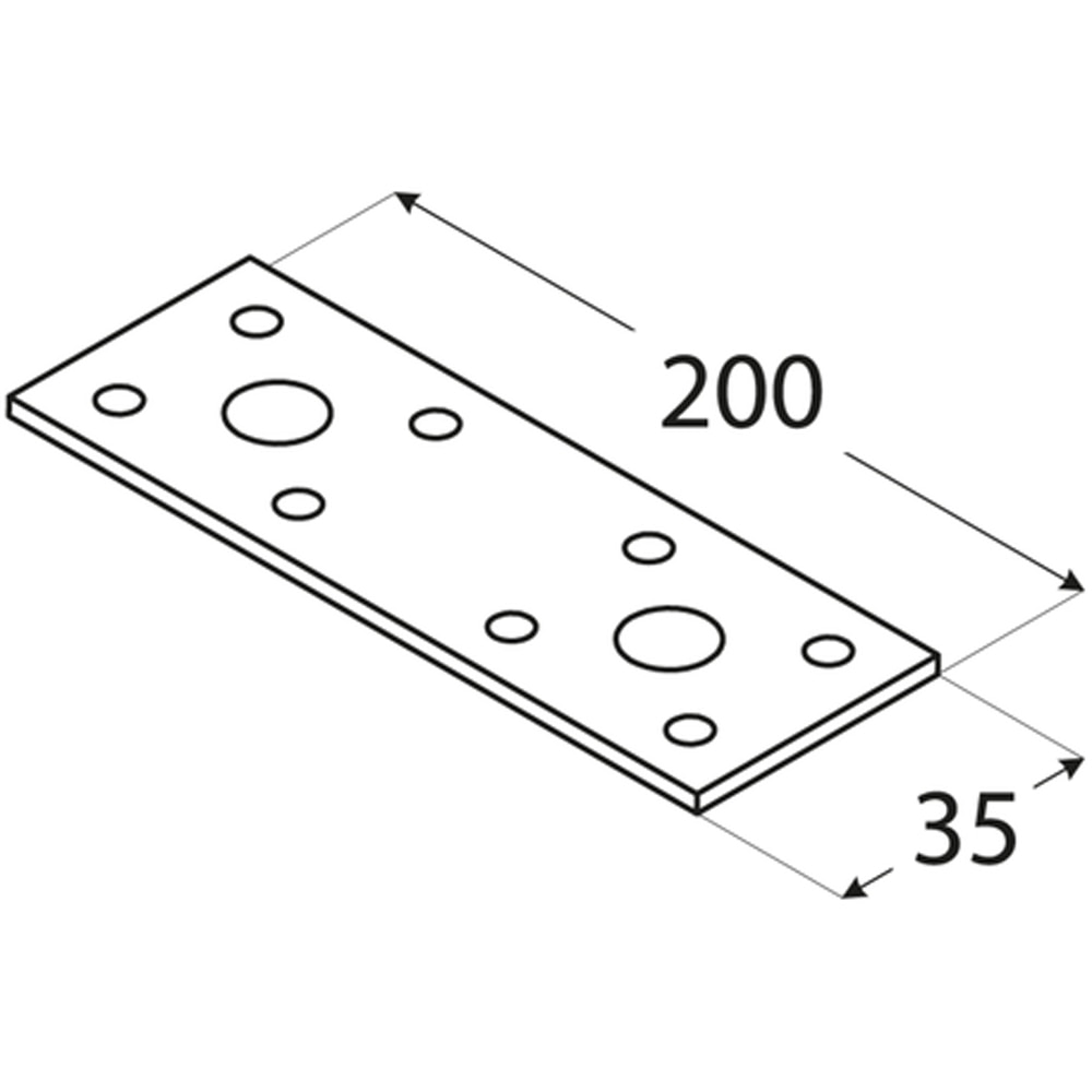 Conector plat DMX 4473, otel, 200 x 35 x 2.5 mm