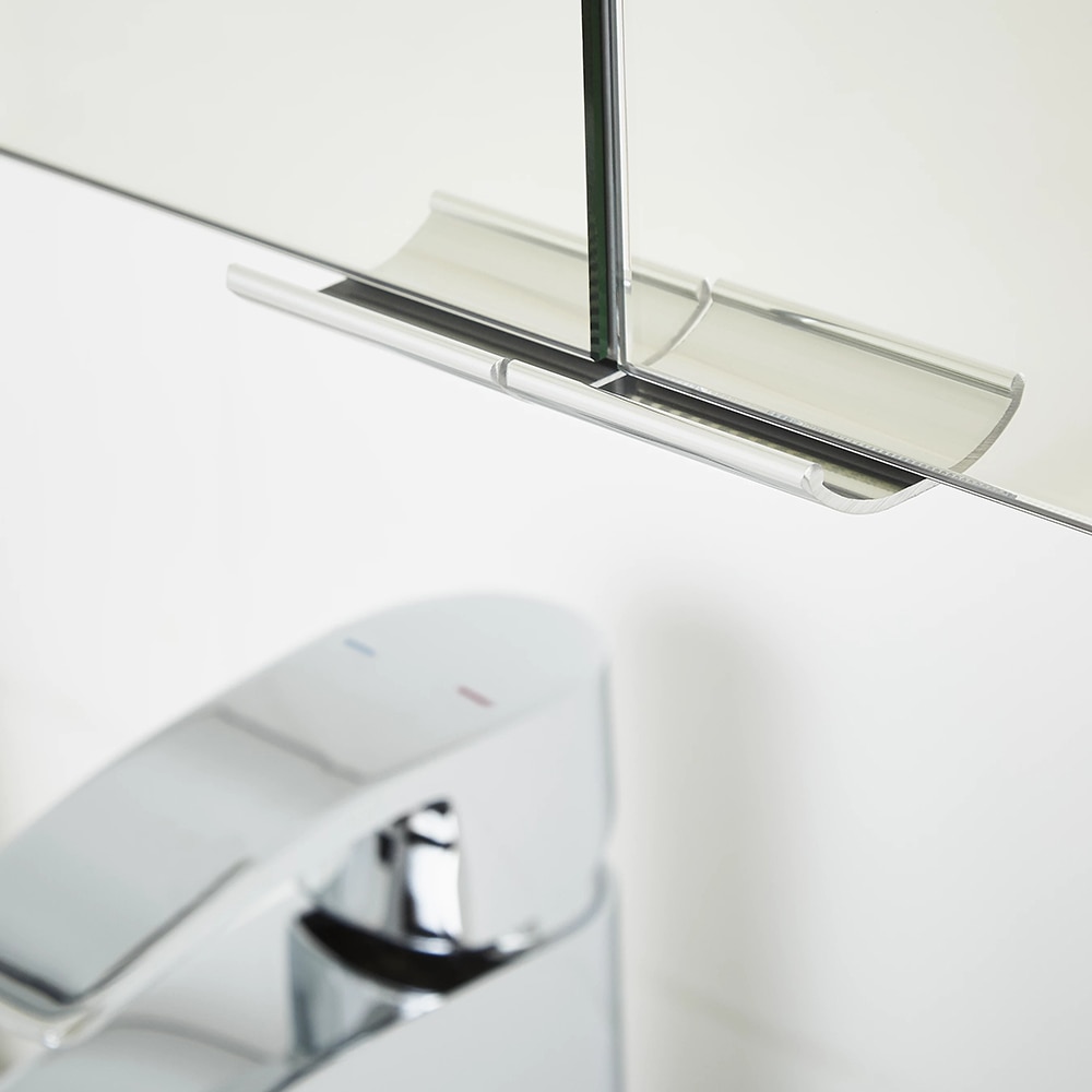 Dulap baie cu oglinda GOODHOME Imandra, 90 x 15 x 60 cm, gri deschis