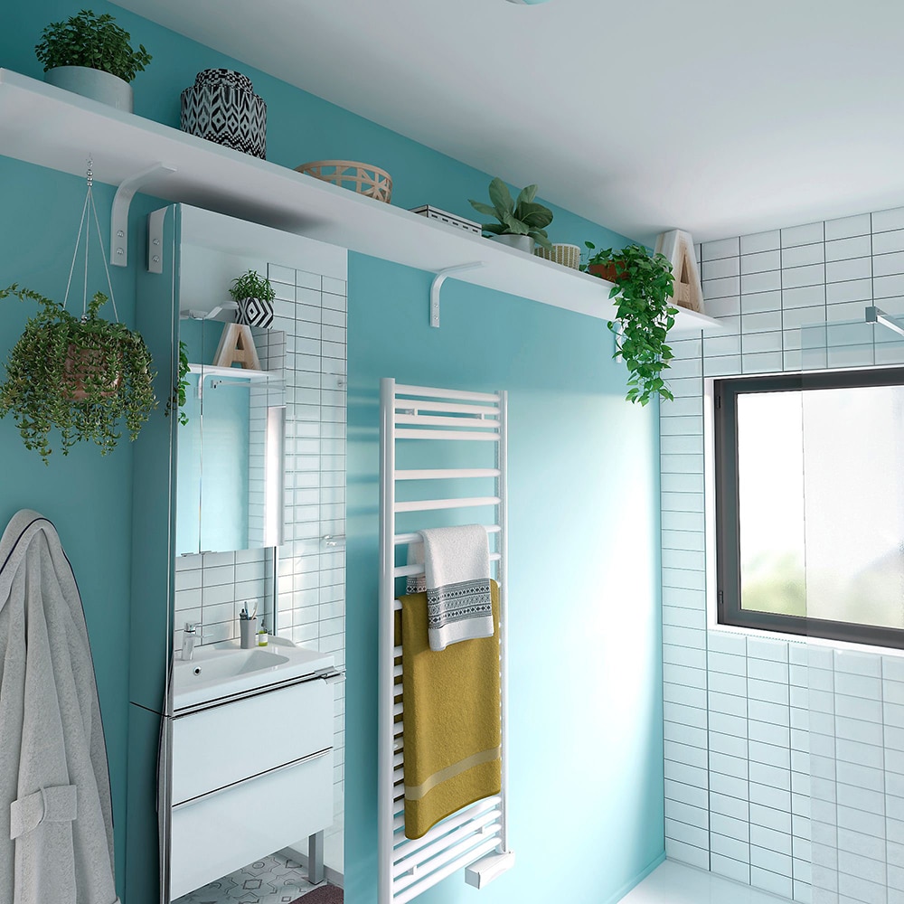 Dulap baie cu oglinda GOODHOME Imandra, 90 x 15 x 80 cm, alb