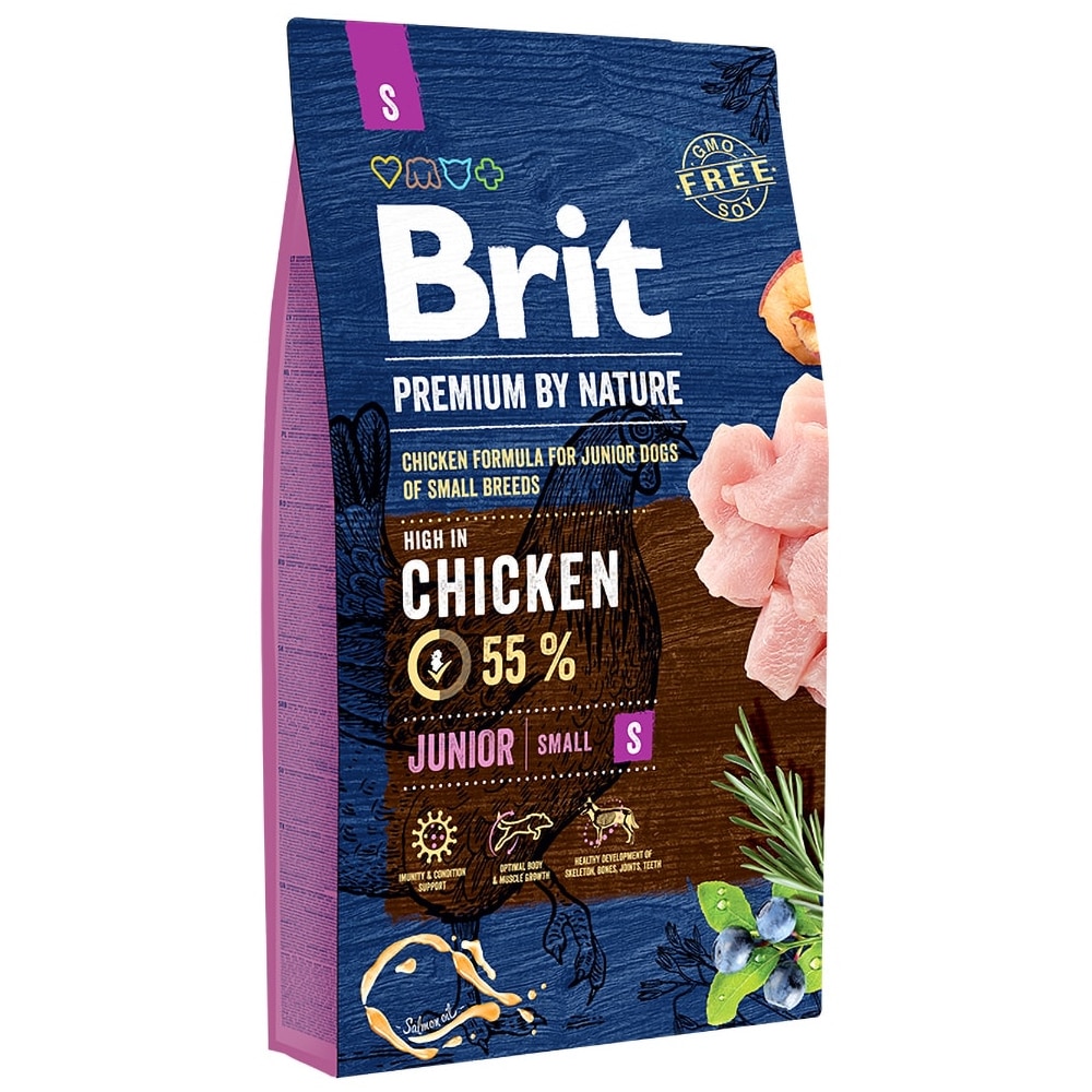 Hrana uscata pentru caini BRIT Premium by Nature Small, Junior, Pui, 8 kg