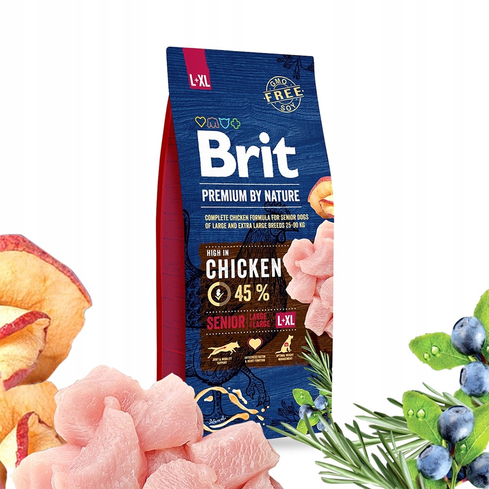 Hrana uscata pentru caini BRIT Premium by Nature L+XL, Senior, Pui, 15 kg