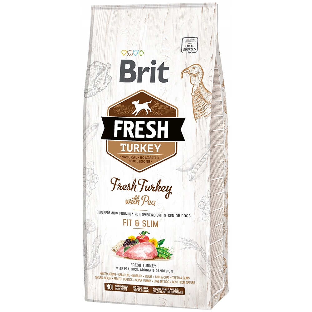 Hrana uscata pentru caini BRIT FRESH, Adult, Curcan si Mazare, 2.5 kg