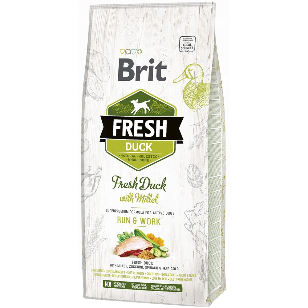 Hrana uscata pentru caini BRIT FRESH, Adult, Rata, 2.5 kg